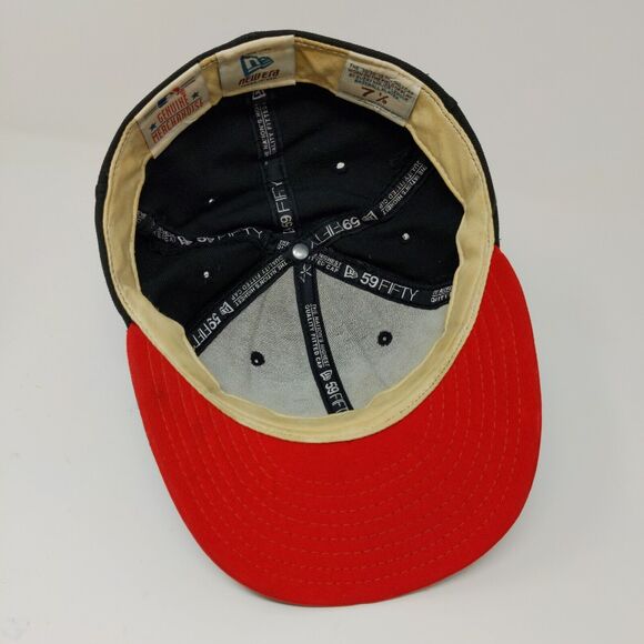 New Era 59Fifty MLB New York Yankees Black Red Baseball Cap Hat Size 7 1/8 Logo - Picture 9 of 11
